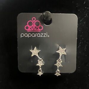 Paparazzi Dazzling Silver Star Dangle Earrings